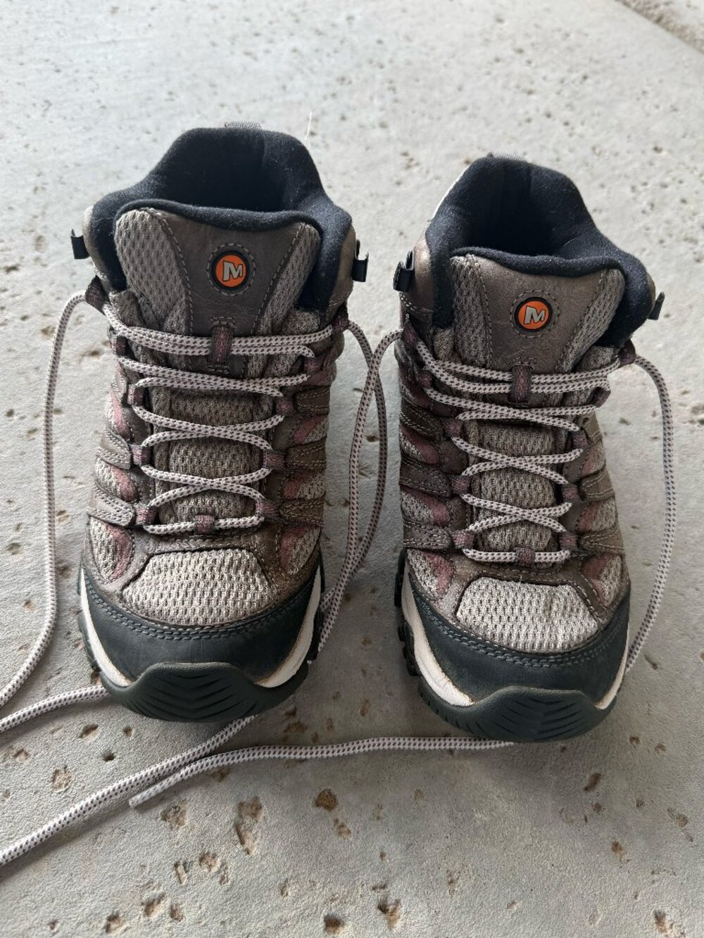 Merrell Moab 3 Mid Waterproof Hiking Boots Women's 8 Brown Pink Vibram